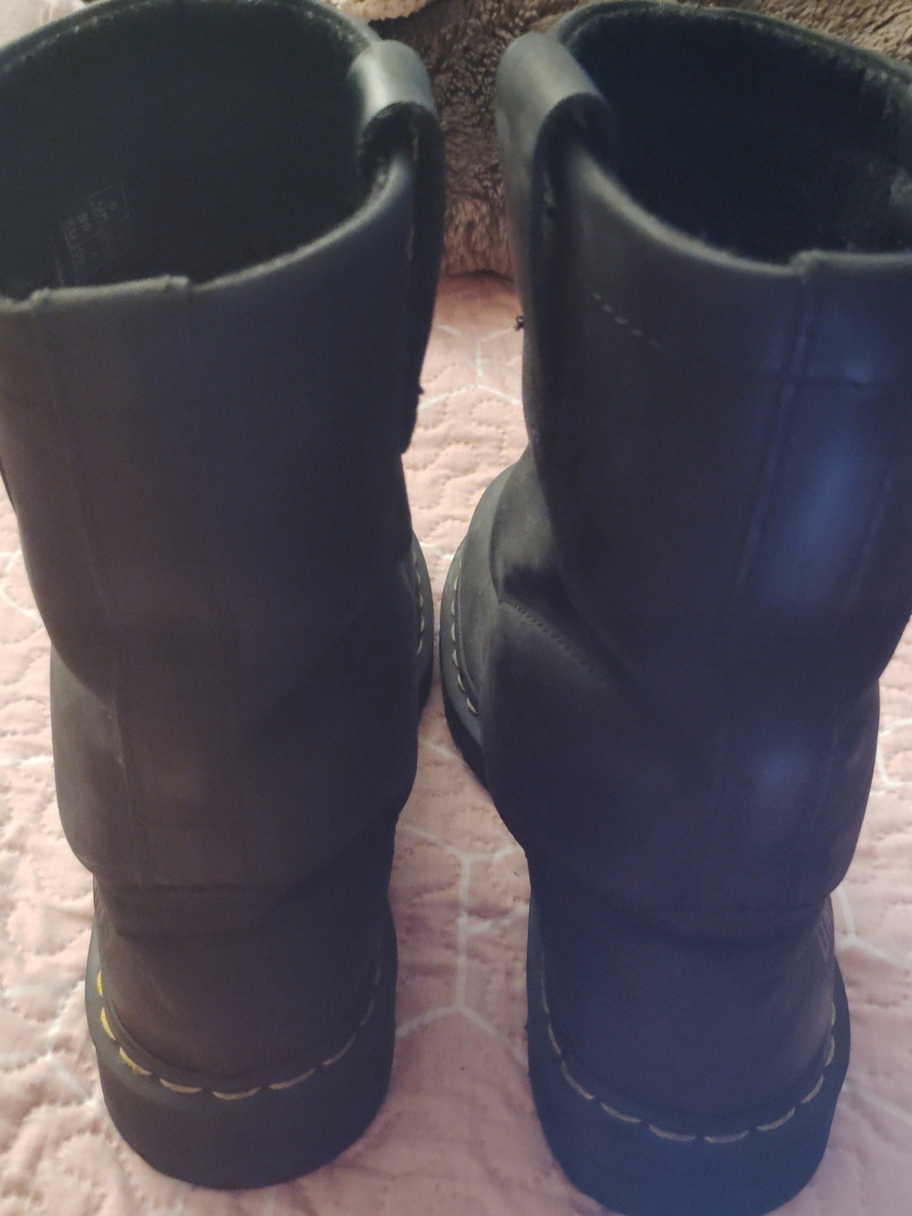 Dr. Martens Black Boots Steel Toe Boots - Size 8 - Picture 2 of 9